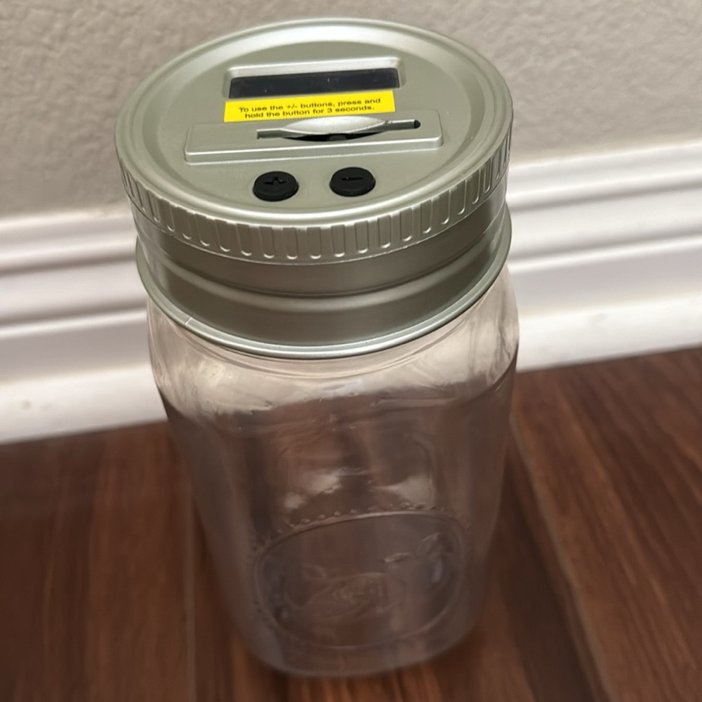 Digital Coin Counting Plastic Mason Jar